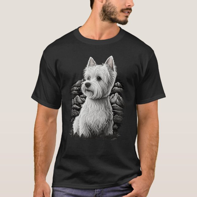 Camiseta Cute Westie Dog on West Highland White Terrier Lov (Anverso)