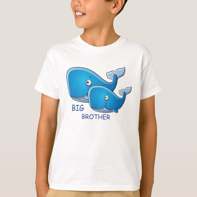 Camiseta Cute Whale Big Brother para niños (Anverso)