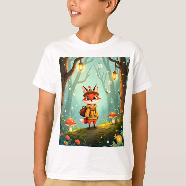 Camiseta Cute Whimsical Cartoon Fox (Anverso)