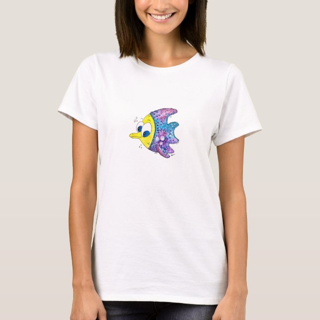 Camiseta Cute Whimsical Colorous Fish (Anverso)
