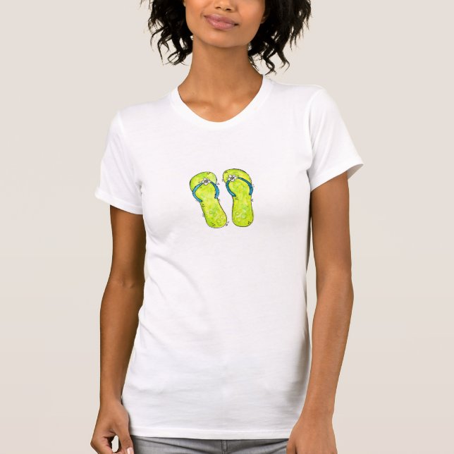 Camiseta Cute Whimsical Flip Flops T-Shirt (Anverso)