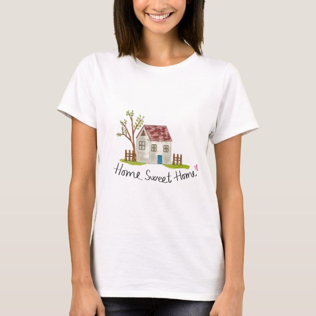 Camiseta Cute Whimsical Hand-drawn Home Sweet Home (Anverso)
