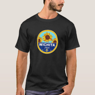 Camiseta Cute Wichita Kansas Ks Insignia de girasol de recu