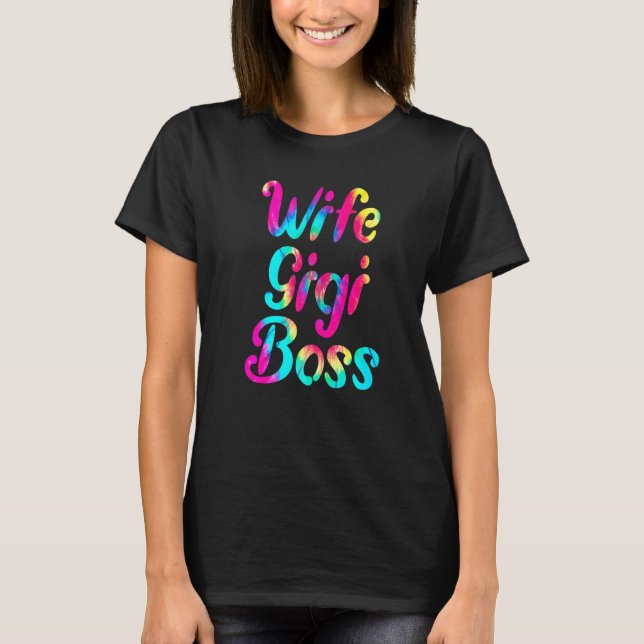 Camiseta Cute Wife Gigi Mom Tie Dye Family coincidiendo con (Anverso)