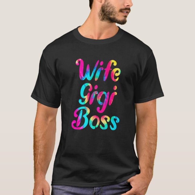 Camiseta Cute Wife Gigi Mom Tie Dye Family coincidiendo con (Anverso)