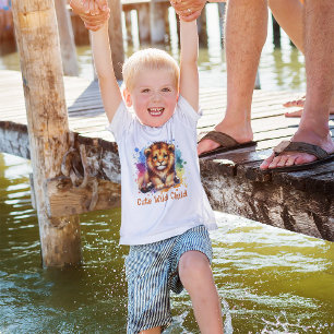 Camiseta Cute Wild Child acuarela León personalizado