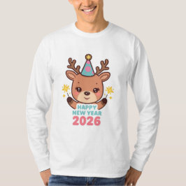 Camiseta cute winter happy new year 2026 long sleeve