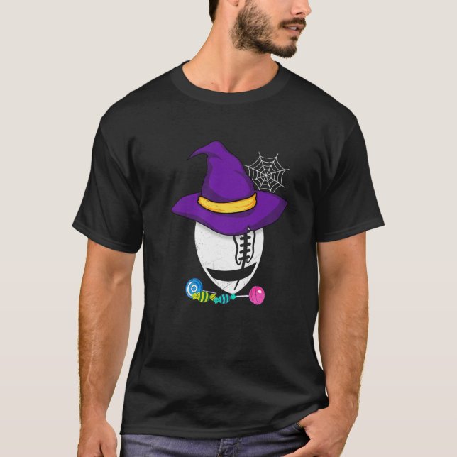 Camiseta Cute Witch Football Halloween Disstueen Football P (Anverso)