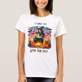 Camiseta Cute Witch Stirring Cauldron