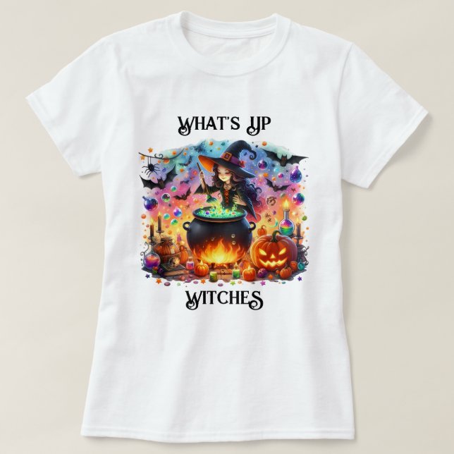 Camiseta Cute Witch Stirring Cauldron (Diseño del anverso)