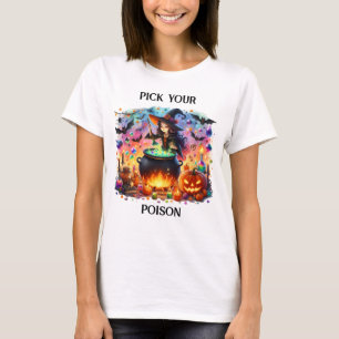 Camiseta Cute Witch Stirring Cauldron