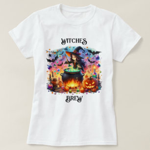 Camiseta Cute Witch Stirring Cauldron