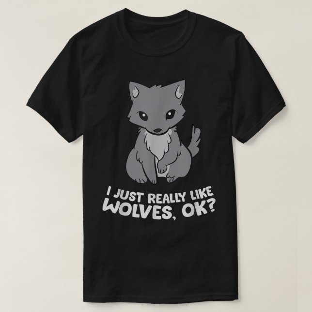 Camiseta Cute Wolf Lover Cartoon Design Funny Wolves Gift (Diseño del anverso)