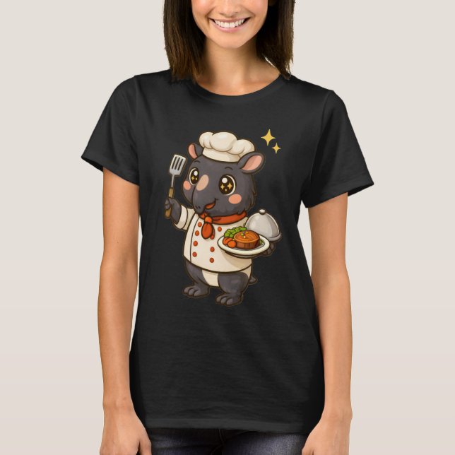 Camiseta Cute Wombat Chef Kawaii Cooking Animal Professiona (Anverso)