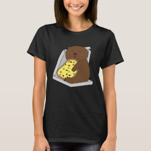 Camiseta Cute Wombat Comiendo Pizza Comida Rápida Roedor