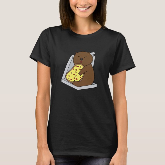 Camiseta Cute Wombat comiendo pizza rápido roedor de comida (Anverso)