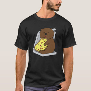 Camiseta Cute Wombat comiendo pizza rápido roedor de comida