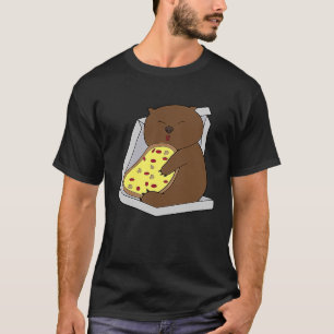 Camiseta Cute Wombat comiendo pizza rápido roedor de comida