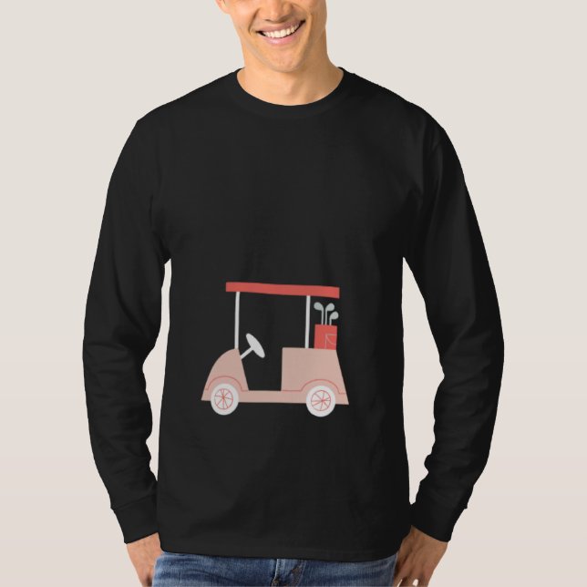 Camiseta Cute Womens Golf  Pink Golf Cart (Anverso)