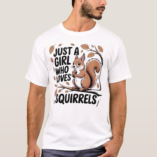Camiseta Cute Woodland Squirrel Lover Retro Design With Aco (Anverso)