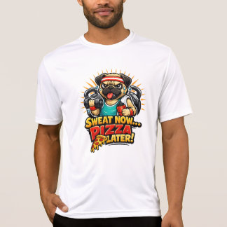 Camiseta Cute Workout Dog T-Shirt for Fitness & Pizza Lover