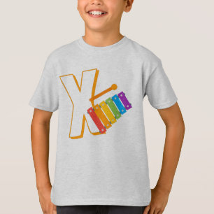 Camiseta Cute X para Xilófono - Niños Inglés Alfabeto ABCD
