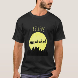 Camiseta Cute Xmas Cree Que Beard Santa Hat Navidades