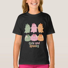 Camiseta Cute y fantasmas espeluznantes calabazas lazos mar