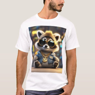 Camiseta Cute Y Guay Fluffy Raccoon
