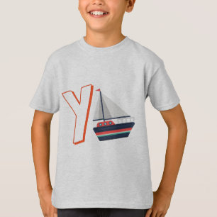 Camiseta Cute Y para yate - Niños Inglés Alfabeto ABCD