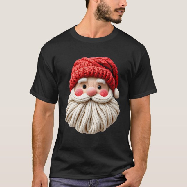 Camiseta Cute Yarn Santa Christmas Face (Anverso)