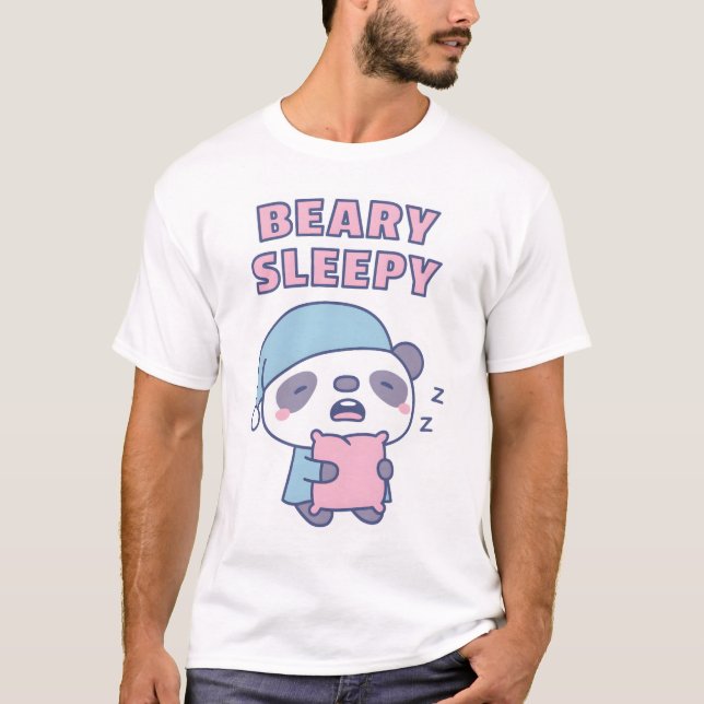 Camiseta Cute Yawning Panda Beary Sleepy Pun (Anverso)