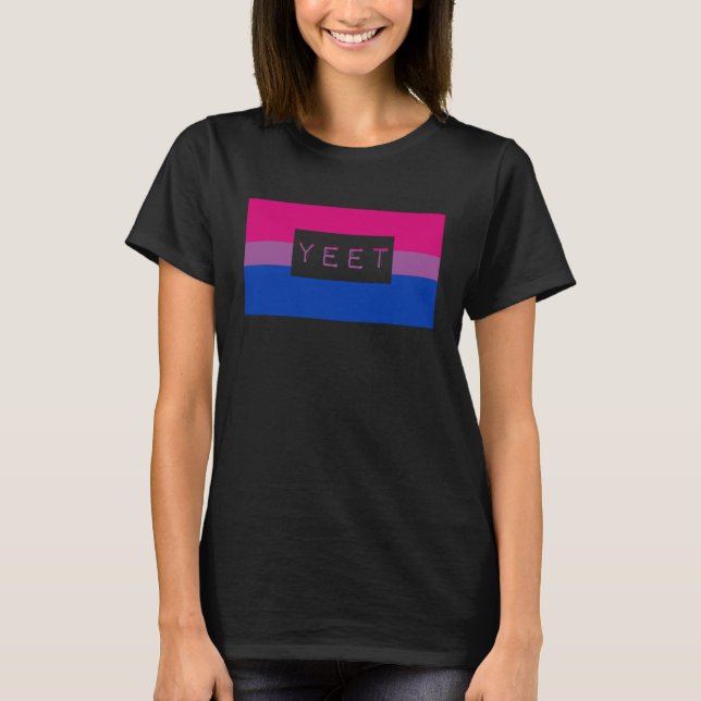 Camiseta Cute Yeet Meme Gay Bisexual Pride Flag Queer (Anverso)