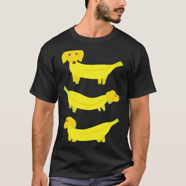Camiseta Cute Yellow Banana Dogs Graphic  (Anverso)