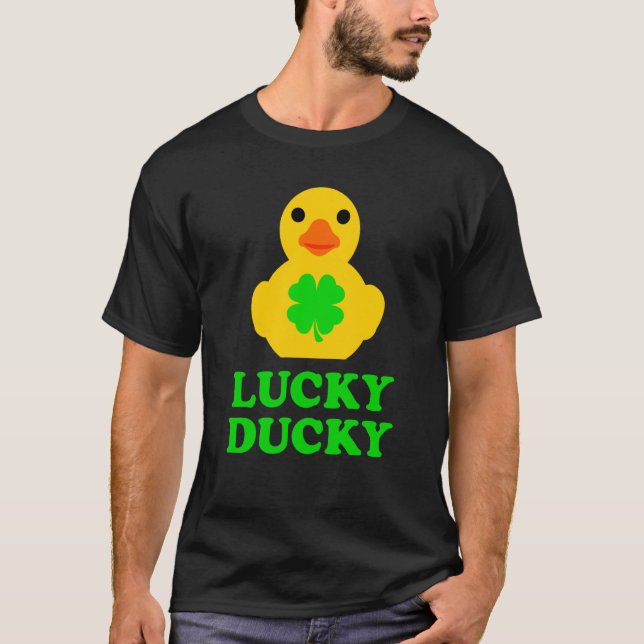 Camiseta Cute Yellow Rubber Duck Four Leaf C St Patrick's D (Anverso)