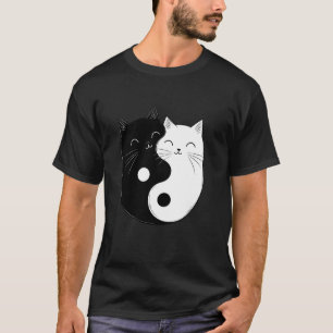 Camiseta Cute Yin y Yang Gatos Gato Gato Amante del Budismo