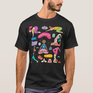 Camiseta Cute Yoga Woman Doodle Art