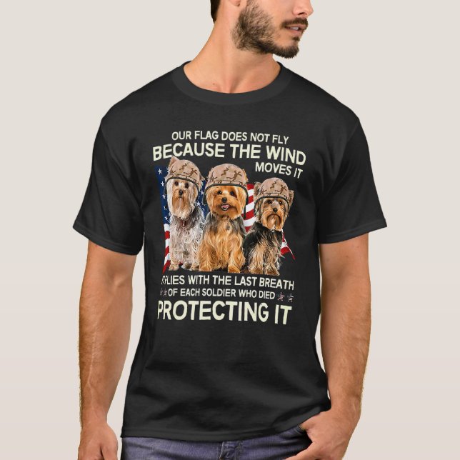 Camiseta Cute Yorkshire Dog Squad Usa Independence Day 4th (Anverso)