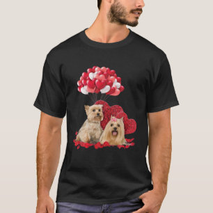 Camiseta Cute Yorkshire Terrier Balloon Balloon Heart Valen