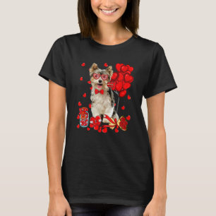 Camiseta Cute Yorkshire Terrier Dog El día de San Valentín
