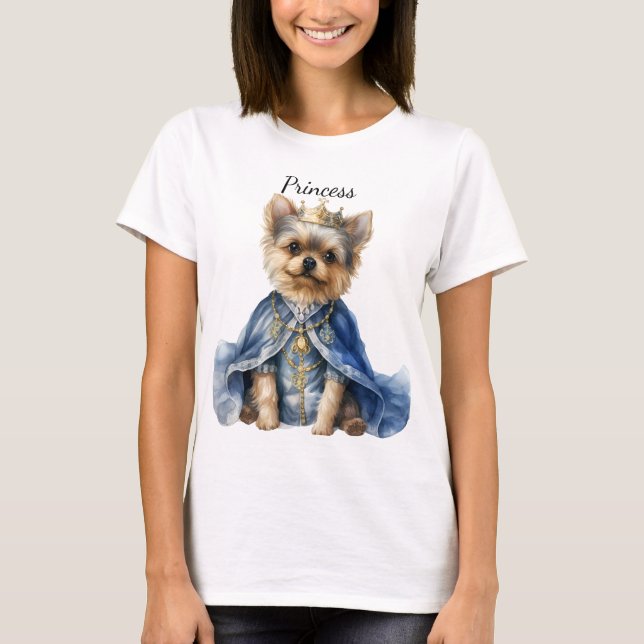 CAMISETA CUTE YORKSHIRE TERRIER DOG VESTIDO ROPA REGAL (Anverso)
