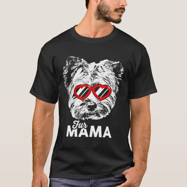 Camiseta Cute Yorkshire Terrier Fur Mama (Anverso)