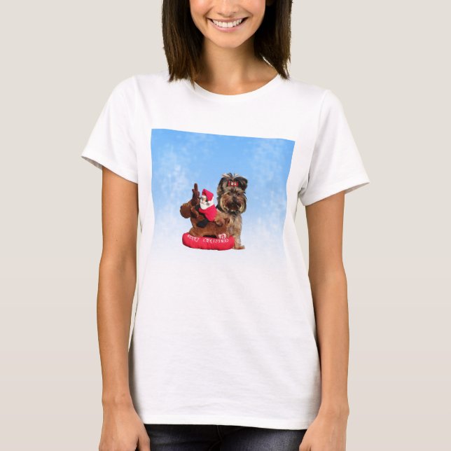 Camiseta Cute Yorkshire Terrier Merry Christmas (Anverso)