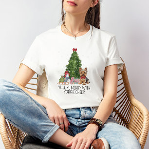 Camiseta Cute Yorkshire Terrier Navidades Tee Personalizado