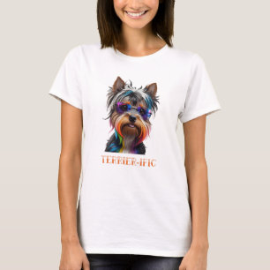 Camiseta Cute Yorkshire Terrier Usa gafas de sol