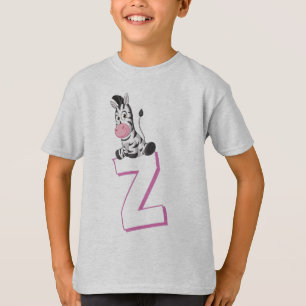 Camiseta Cute Z para cebra - niños inglés alfabeto ABCD
