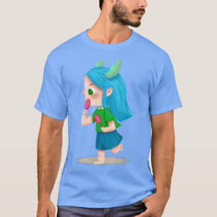 Camiseta Cute Zodiac Little Girl Blue Dragon 139