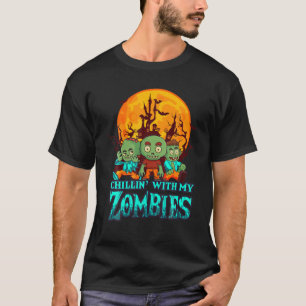 Camiseta Cute Zombies Niños De Halloween 2021 Chillin Con M