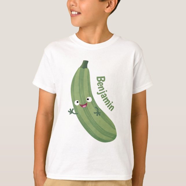 Camiseta Cute zucchini feliz personalizado ilustracion (Anverso)