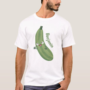 Camiseta Cute zucchini feliz personalizado ilustracion